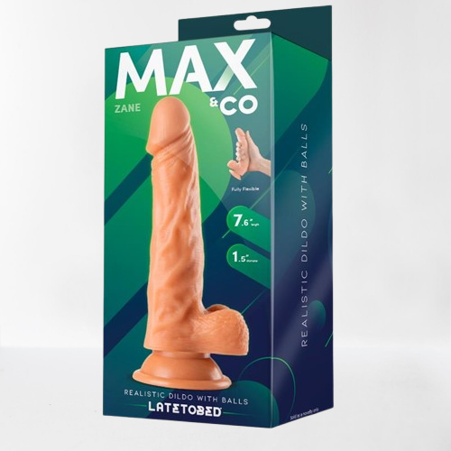 LateToBed Max & Co dildo realista con testículos "Zane" 19.5 cm