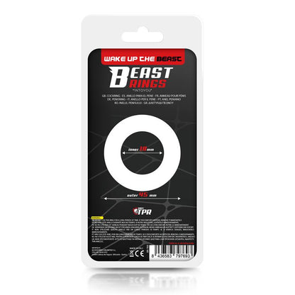 Beast Ring anillo para pene súper flexible con diseño estriado 1.9 cm negro