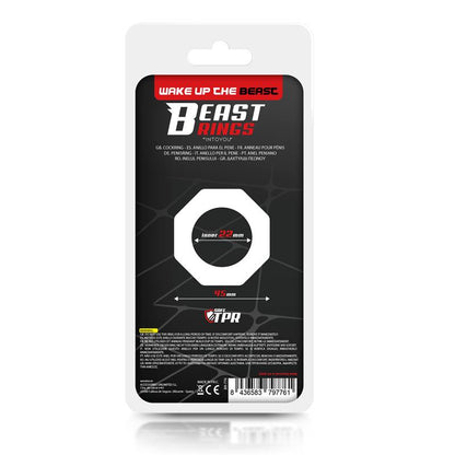 Beast Ring anillo para pene súper flexible con diseño poligonal 2.2 cm transparente