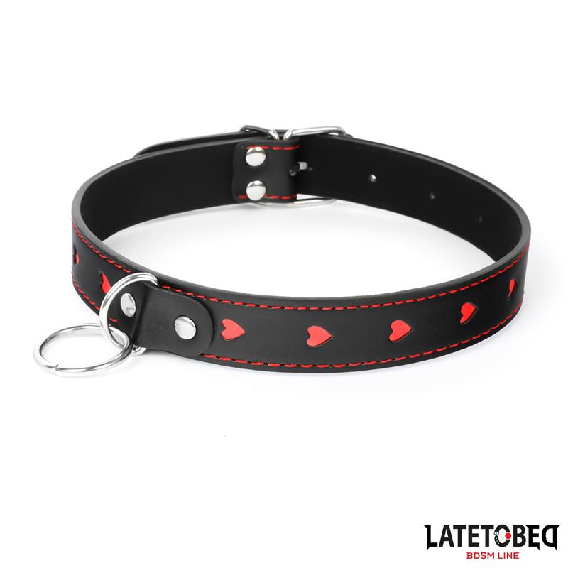 LateToBed "BDSM Line" collar con correa 52 cm