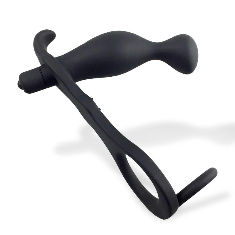 LateToBed Afterdark plug anal con vibración y anillo para pene "Larimar"