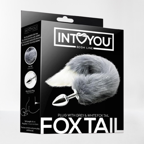 Intoyou "BDSM Line" plug anal con cola de zorro gris y blanca