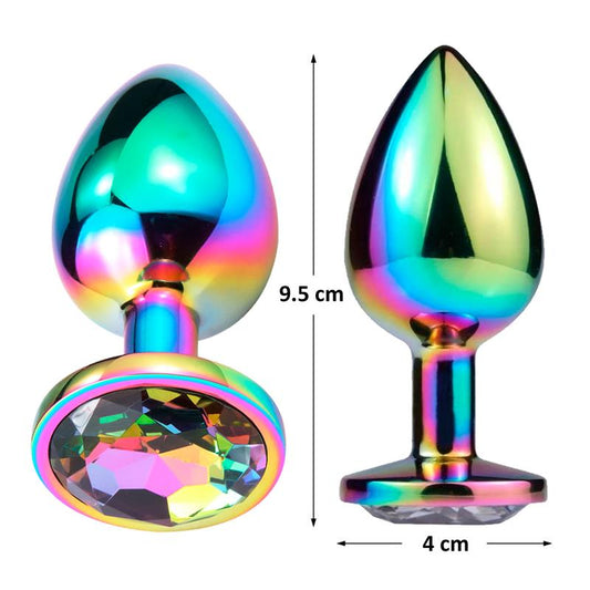 LateToBed Afterdark plug anal con joya multicolor "Space Journey" talla L