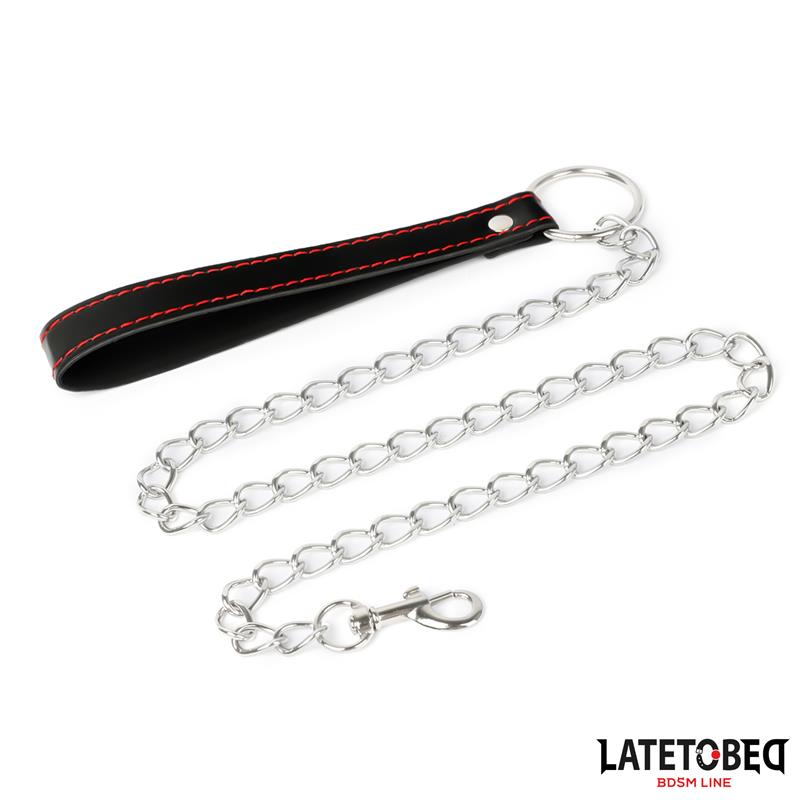 LateToBed "BDSM Line" collar con correa 52 cm