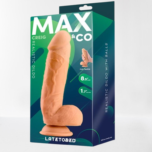 LateToBed Max & Co dildo realista con testículos "Creig" 21.6 cm