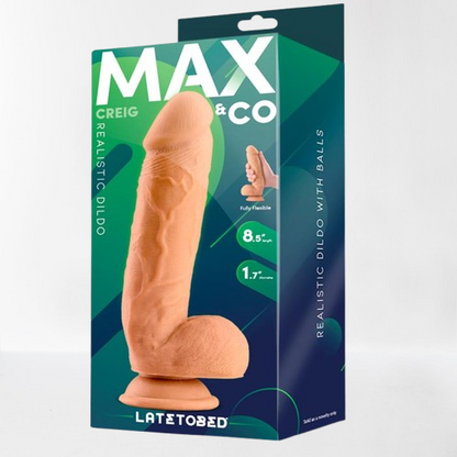 LateToBed Max & Co dildo realista con testículos "Creig" 21.6 cm
