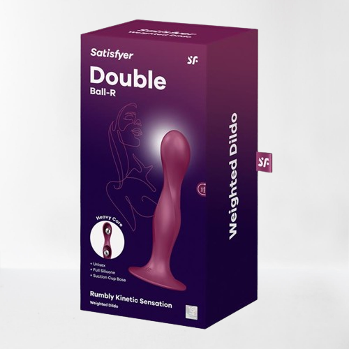Satisfyer dildo con bolas internas "Double Ball-R" granate