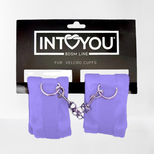 Intoyou "Fetish Line" esposas de tela con velcro para muñecas con pelo púrpura