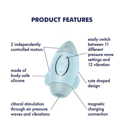 Satisfyer succionador de clítoris con vibración "Mission Control" azul
