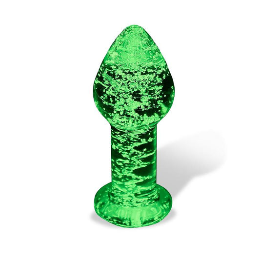 Intoyou "Shining Line" plug anal de cristal (brilla en la oscuridad)