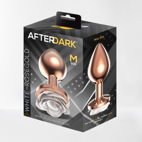 LateToBed Afterdark plug anal con rosa blanca talla M bronzo