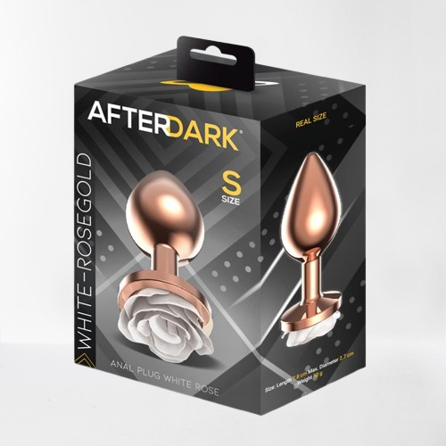 LateToBed Afterdark plug anal con rosa blanca talla S bronzo