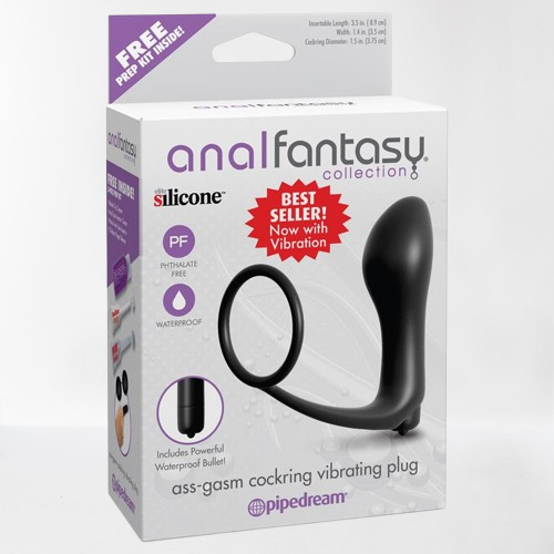 Anal Fantasy anillo para pene con plug vibrador anal "Anal ass-gasm cockring vibrating plug"