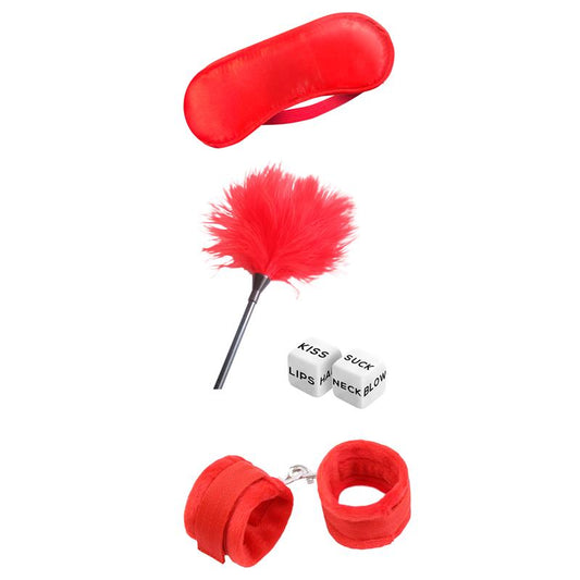 Intoyou "BDSM Line" set bondage 4 piezas rojo