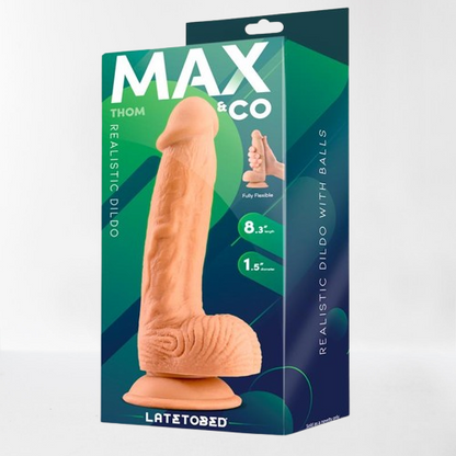 LateToBed Max & Co dildo realista con testículos "Thom" 21.1 cm