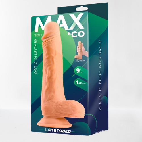 LateToBed Max & Co dildo realista con testículos "Tod" 22.9 cm