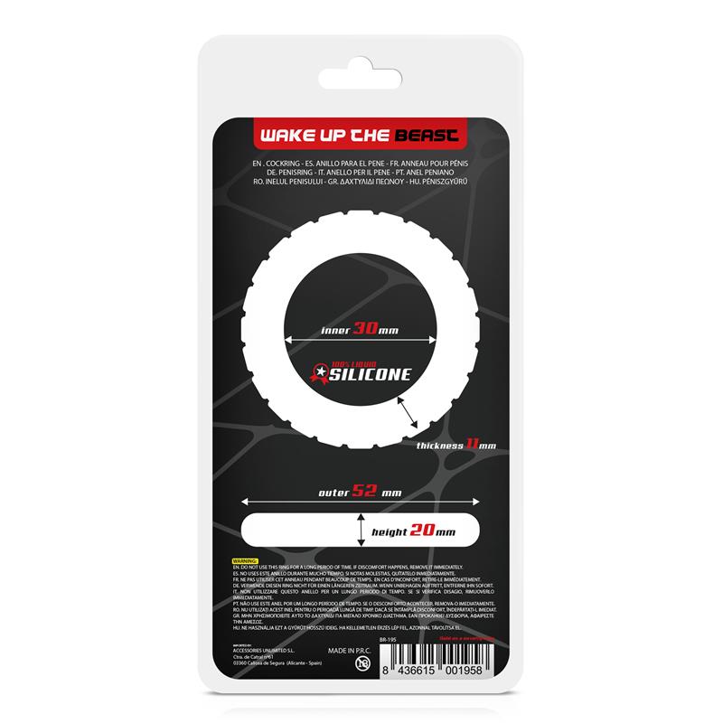 Beast Ring anillo para pene de silicona líquida con diseño turbina 3 cm