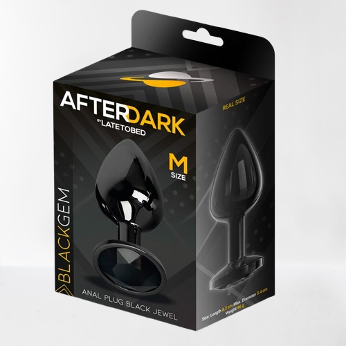 LateToBed Afterdark plug anal con joya negra "Blackgem" talla M