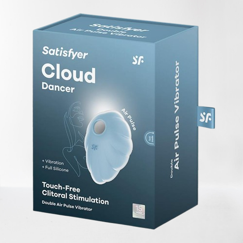 Satisfyer succionador de clítoris con vibración "Cloud Dancer" azul