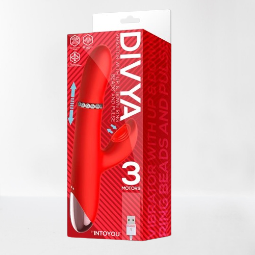 Intoyou vibrador con aro de bolas internas up and down y pulsación "Divya"
