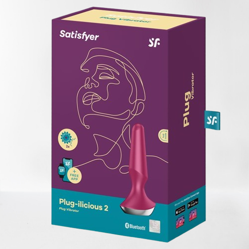 Satisfyer vibrador anal con app "Plug-ilicious 2" - Rojo púrpura
