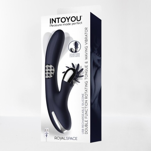 Intoyou vibrador con lengua rotadora y bolas internas "Royalspace" azul