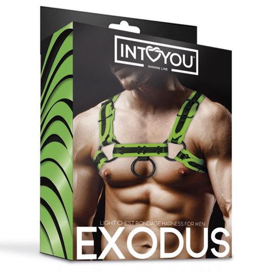 Intoyou "Shining Line" arnés masculino para pecho (brilla en la oscuridad)