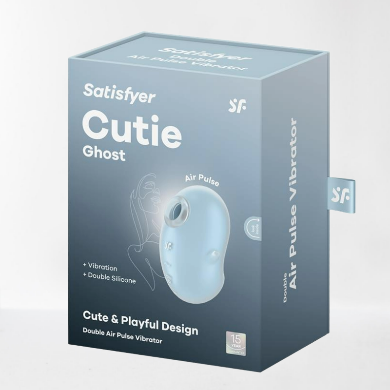 Satisfyer succionador de clítoris con vibración "Cutie Ghost" - Azul claro