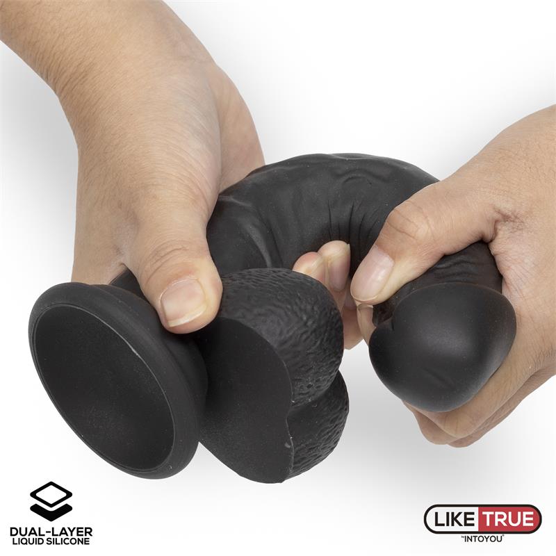 Intoyou LikeTrue dildo hiper realista silicona líquida dual layer 20 cm negro