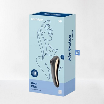 Satisfyer succionador de clítoris con vibración "Dual Kiss" negro