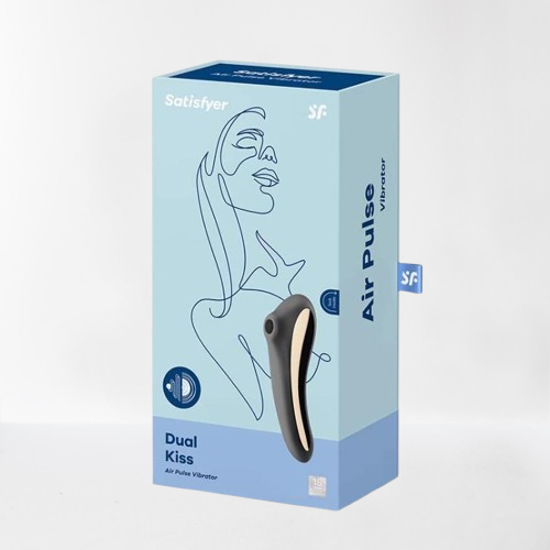 Satisfyer succionador de clítoris con vibración "Dual Kiss" negro
