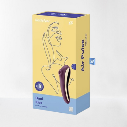 Satisfyer succionador de clítoris con vibración "Dual Kiss" rojo vino