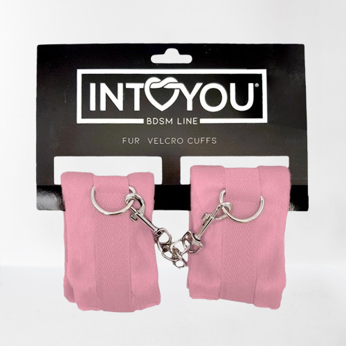 Intoyou "Fetish Line" esposas de tela con velcro para muñecas con pelo rosa