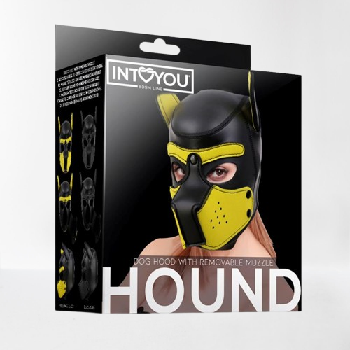 Intoyou "BDSM Line" máscara Hound de perro negra y amarilla