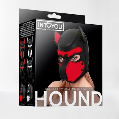 Intoyou "BDSM Line" máscara Hound de perro negra y roja