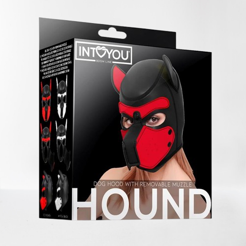 Intoyou "BDSM Line" máscara Hound de perro negra y roja