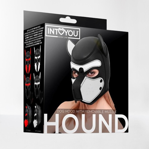 Intoyou "BDSM Line" máscara Hound de perro negra y blanca