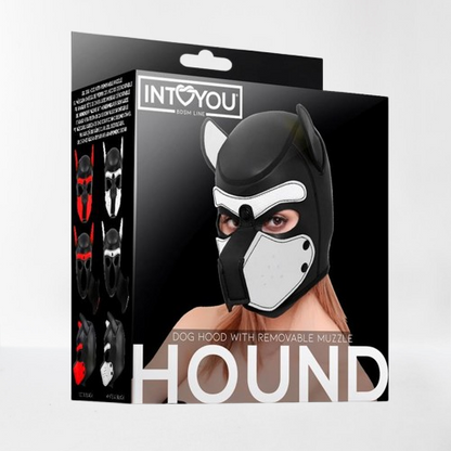 Intoyou "BDSM Line" máscara Hound de perro negra y blanca