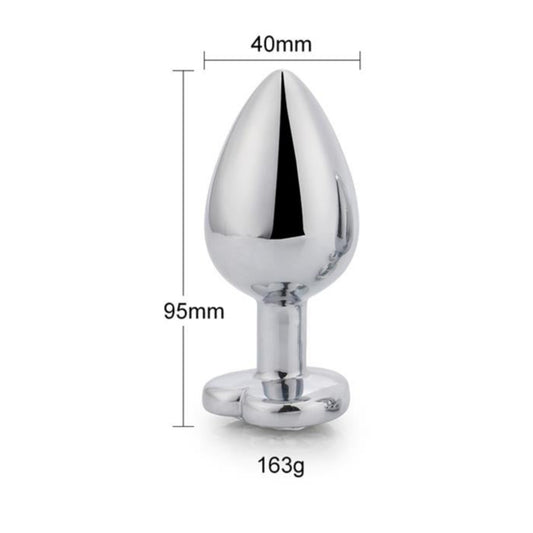 LateToBed Afterdark plug anal con joya roja forma corazón talla L