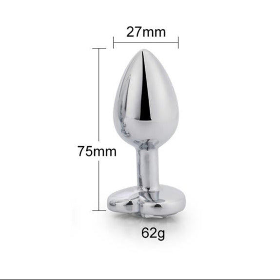 LateToBed Afterdark plug anal con joya roja forma corazón talla S