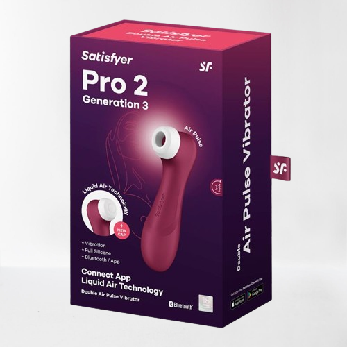Satisfyer succionador de clítoris con vibración "Pro 2 Gen 3" rojo (con app)