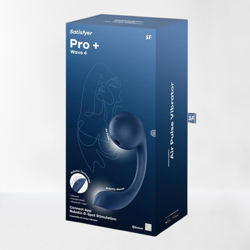 Satisfyer succionador de clítoris "Pro+ Wave 4" azul (con app)