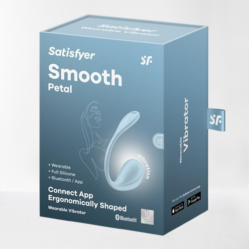 Satisfyer vibrador de braguita "Smooth Petal" azul (con app)