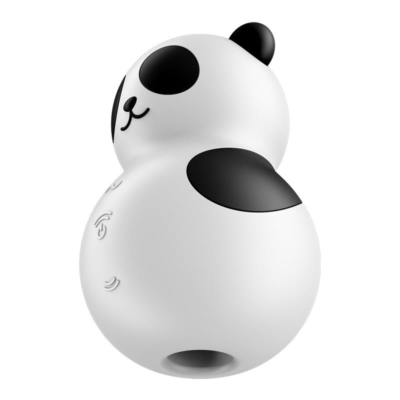 Satisfyer succionador de clítoris con vibración "Pocket Panda" - Blanco y negro