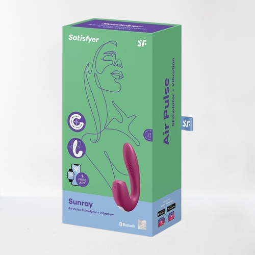 Satisfyer succionador de clítoris y vibrador "Sunray" rojo