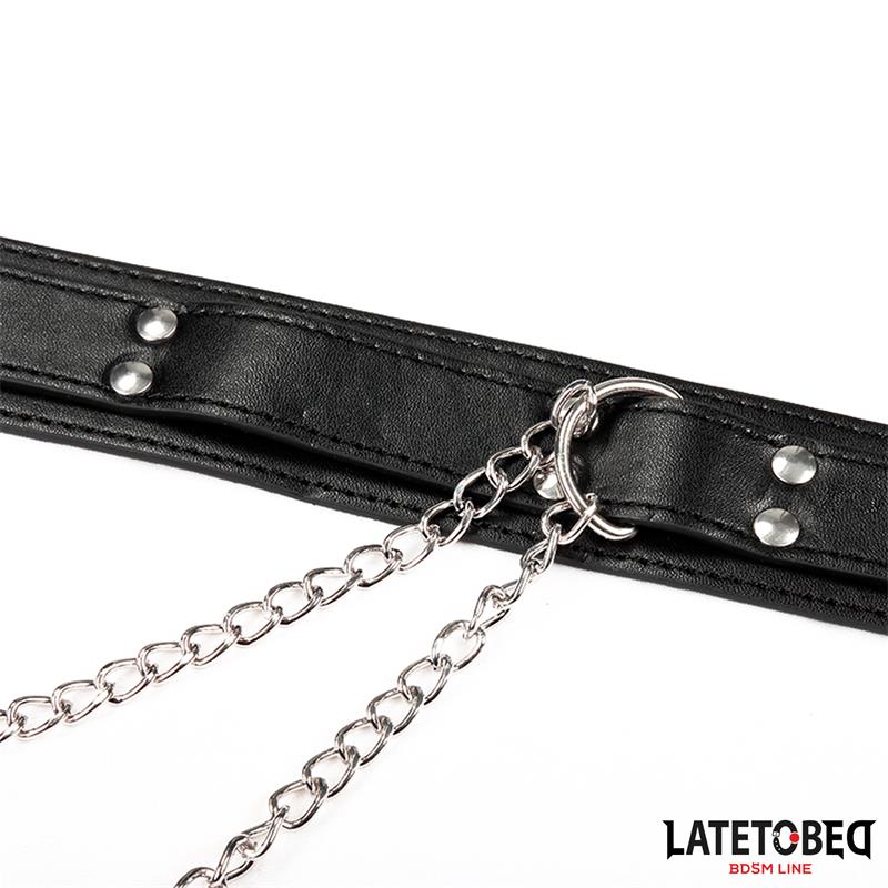 LateToBed "BDSM Line" collar con pinzas para los pezones