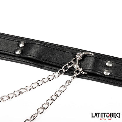 LateToBed "BDSM Line" collar con pinzas para los pezones
