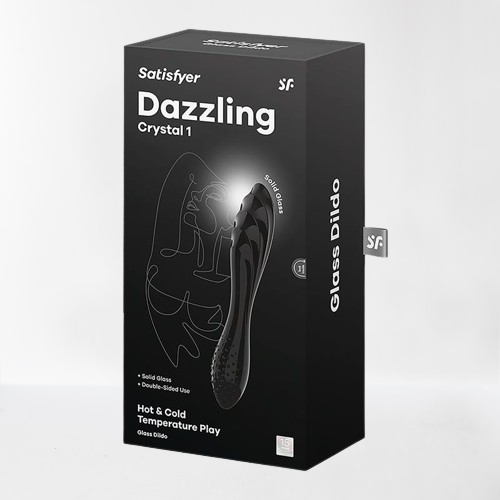 Satisfyer dildo de cristal para el punto G "Dazzling Crystal 1" - Negro