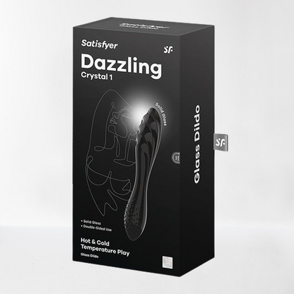 Satisfyer dildo de cristal para el punto G "Dazzling Crystal 1" - Negro