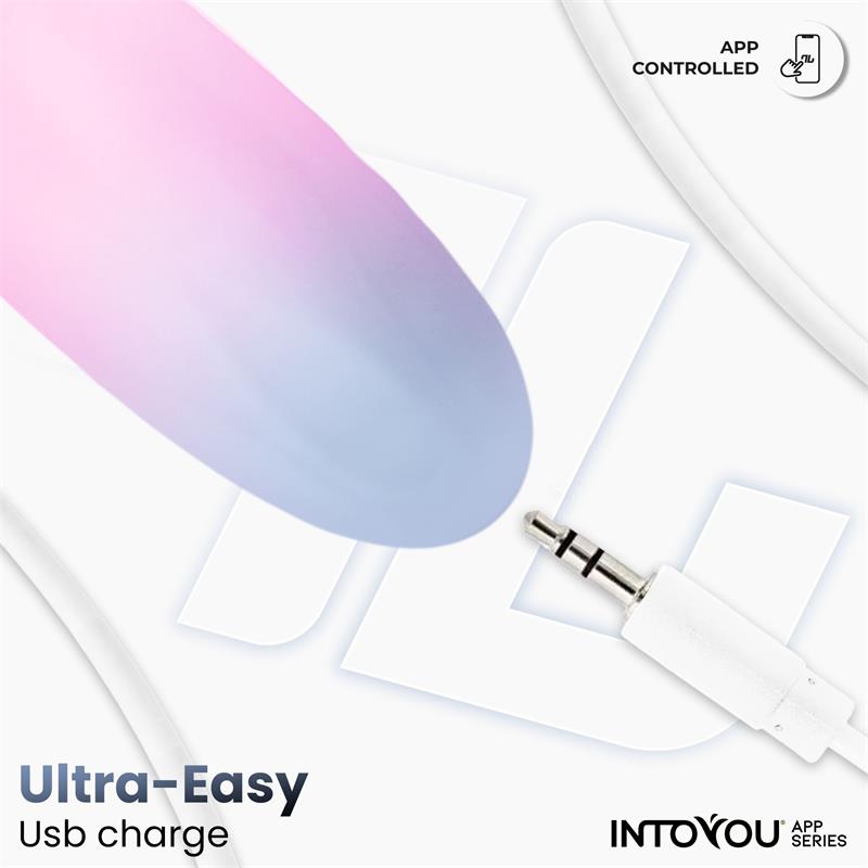 Intoyou huevo vibrador de silicona doble capa azul/rosa (con app)